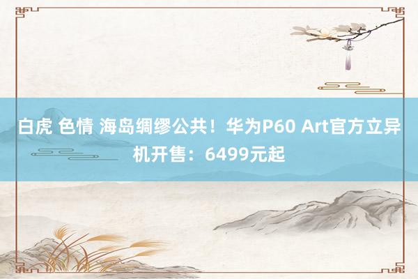 白虎 色情 海岛绸缪公共！华为P60 Art官方立异机开售：6499元起